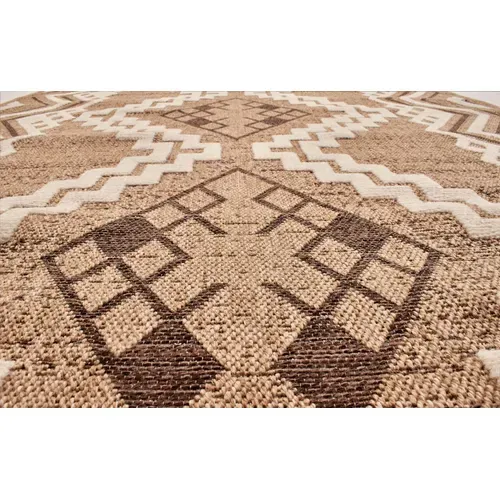 Tapis Intérieur Extérieur Aspect Jute Marron Tulum 9054 170 X 120 Cm