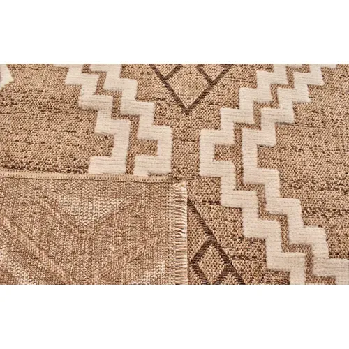 Tapis Intérieur Extérieur Aspect Jute Marron Tulum 9054 170 X 120 Cm