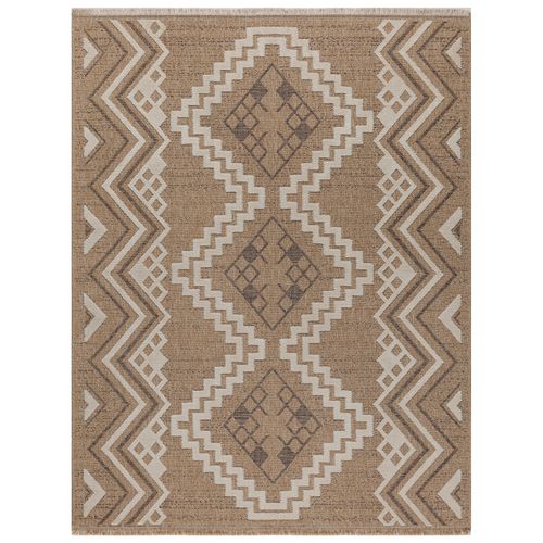 Tapis Intérieur Extérieur Aspect Jute Marron Tulum 9054 170 X 120 Cm