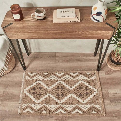 Tapis Intérieur Extérieur Aspect Jute Marron Tulum 9054 170 X 120 Cm