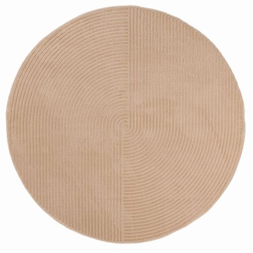 Tapis De Salon Beige Graphique Bianca Diamètre 120