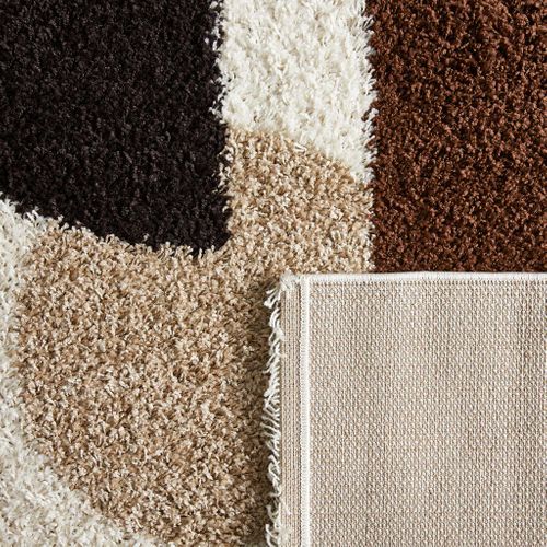 Tapis De Salon Motif Géométrique Marron Palerme 160x230