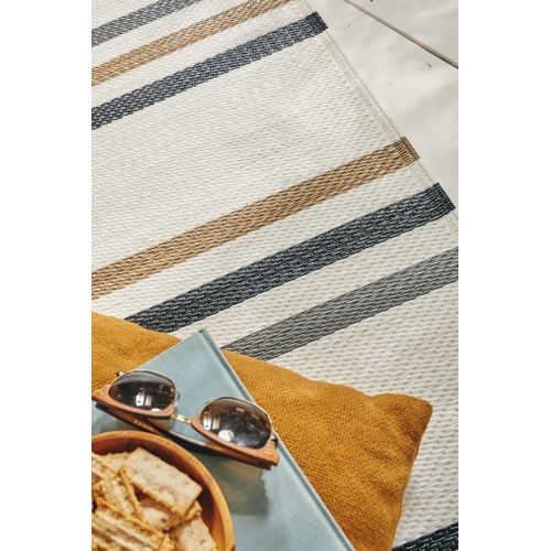 Tapis Lignes Noir Extérieur Capri 120x160