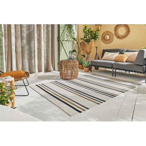 Tapis Lignes Noir Extérieur Capri 120x160