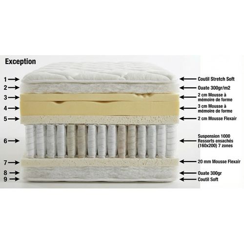 Matelas Essenzia Exception 1000 160x200 Ressorts
