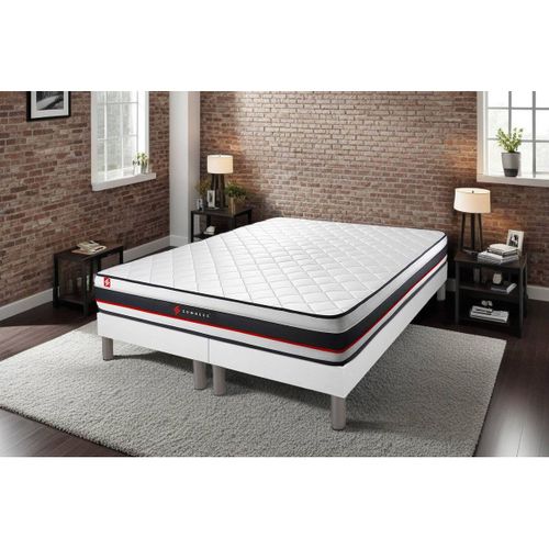 Ensemble Matelas Mousse 160x200 Form Ep:19cm - Sommier Blanc