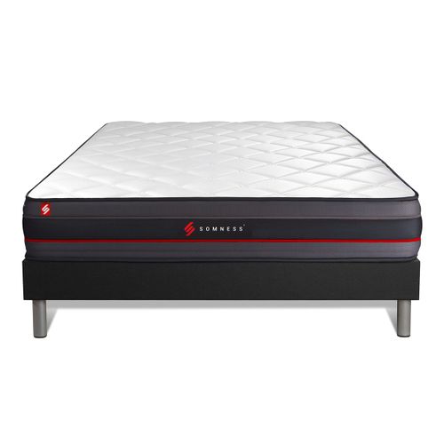 Ensemble Matelas Mémoire De Forme 160x200 Regen Ep:24cm - Sommier Noir