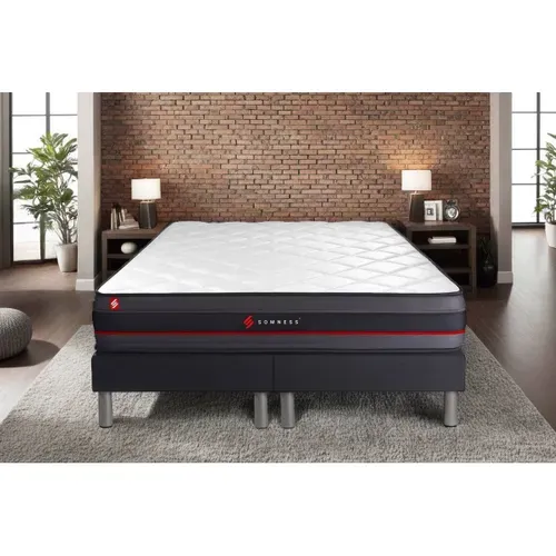 Ensemble Matelas Mémoire De Forme 200x200 Regen Ep:24cm - Sommier Noir