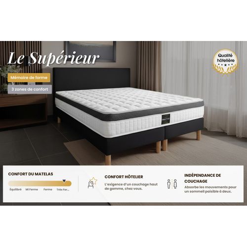 Matelas Mémoire De Forme 140x190 Supérieur - Ep: 21cm - Confort Ferme
