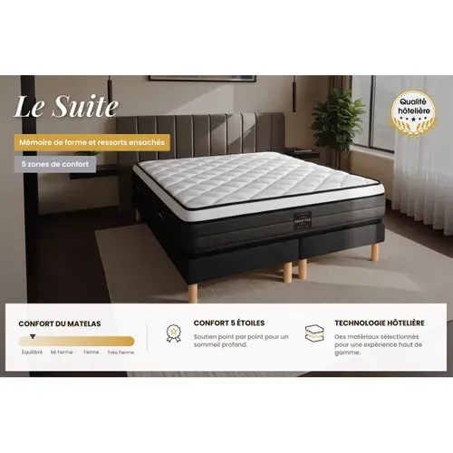 Matelas Ressorts Ensachés Et Mémoire De Forme 140x190 Suite - Ep: 26cm - Confort Equilibré