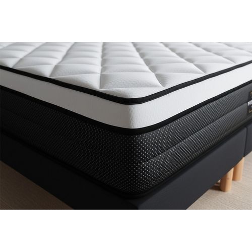 Ensemble Matelas Ressorts Ensachés Et Mémoire De Forme 160x200 Suite Ep:26cm - Sommier Noir