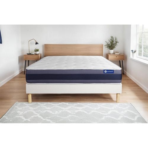Ensemble Matelas Latex Et Mémoire De Forme 90x200 Actilatex Morpho Ep:24 Cm - Sommier Kit Blanc