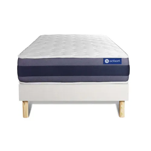 Ensemble Matelas Latex Et Mémoire De Forme 90x200 Actilatex Morpho Ep:24 Cm - Sommier Kit Blanc