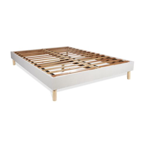 Ensemble Matelas Mémoire De Forme 140x190 Actimemo Plus Ep:26 Cm - Sommier Kit Blanc