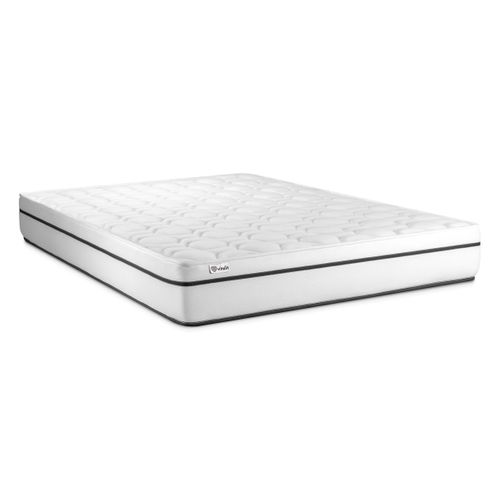 Ensemble Matelas Mousse Polyuréthane à Mémoire De Forme 200x200 Vital Spa Ep:24 Cm - Sommier Kit Gri