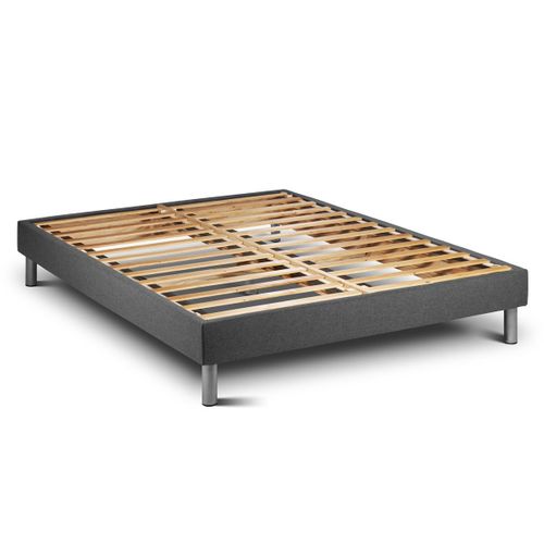 Ensemble Matelas Mousse Polyuréthane à Mémoire De Forme 160x200 Vital Spa Ep:24 Cm - Sommier Kit Gri