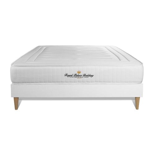 Ensemble Matelas Ressorts Ensachés Et Mémoire De Forme 160x200 Lancaster Ep:22 Cm - Sommier Kit Blan