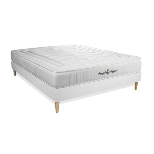 Ensemble Matelas Ressorts Ensachés Et Mémoire De Forme 160x200 Lancaster Ep:22 Cm - Sommier Kit Blan