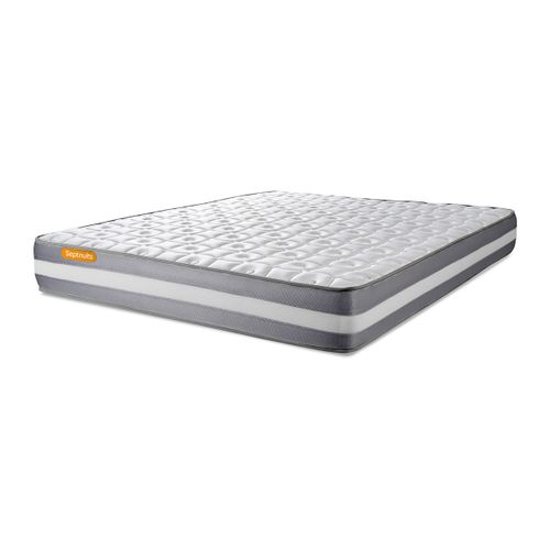 Pack Matelas + Sommier Kit Gris 160x200 Memo Plus Mémoire De Forme + 2 Oreillers + Couette - Mémoire