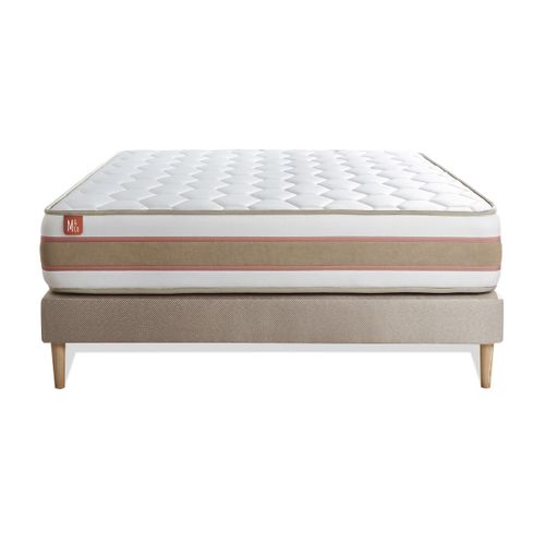 Ensemble Matelas Ressorts Ensachés Et Mémoire De Forme 180x200 Le Délicat Ep:26 Cm - Sommier Kit Bei