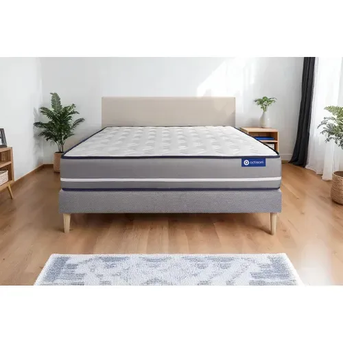 Ensemble Matelas Ressorts Ensachés 180x200 Actiflex Pur Ep:20 Cm - Sommier Kit Gris