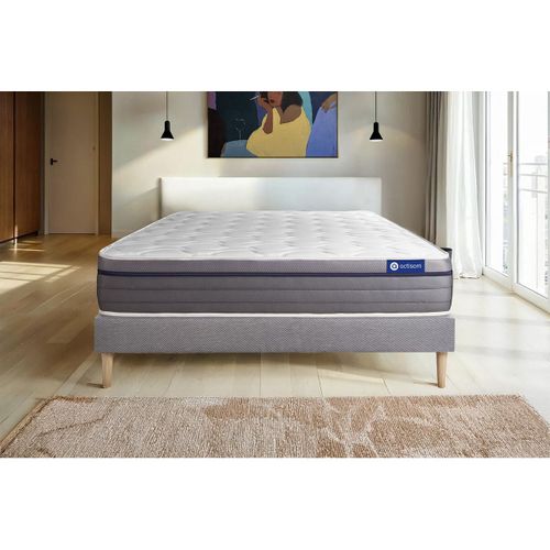 Ensemble Matelas Mémoire De Forme 160x200 Actimemo Zen Ep:26 Cm - Sommier Kit Gris