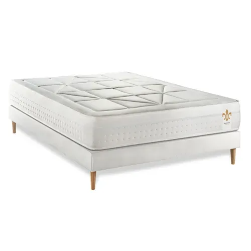 Ensemble Matelas Ressorts Ensachés Et Mémoire De Forme 180x200 Vingt-huit Ep:28 Cm - Sommier Kit Bla