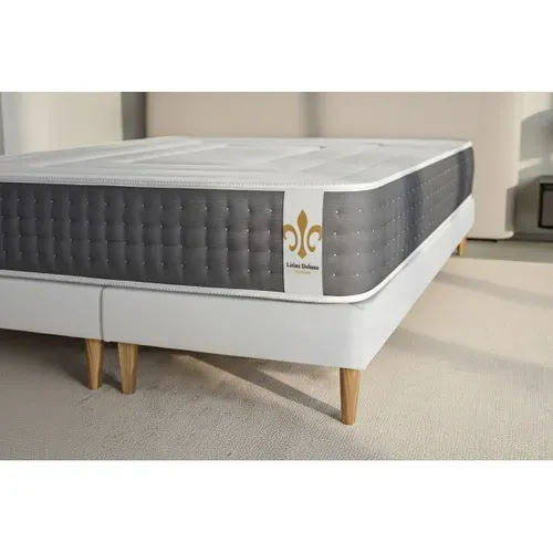 Ensemble Vingt-six 200 X 200 Cm Sommier Kit Blanc - Ressorts Ensachés Et Mémoire De Forme