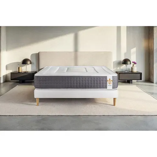 Ensemble Matelas Ressorts Ensachés Et Mémoire De Forme 160x200 Vingt-six Ep:26 Cm - Sommier Kit Blan
