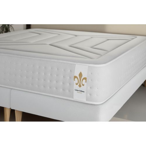 Ensemble Vingt-quatre 200 X 200 Cm Sommier Kit Gris - Ressorts Ensachés Et Mémoire De Forme