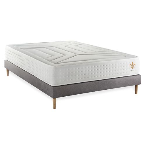 Ensemble Matelas Ressorts Ensachés Et Mémoire De Forme 160x200 Vingt-quatre Ep:24 Cm - Sommier Kit G