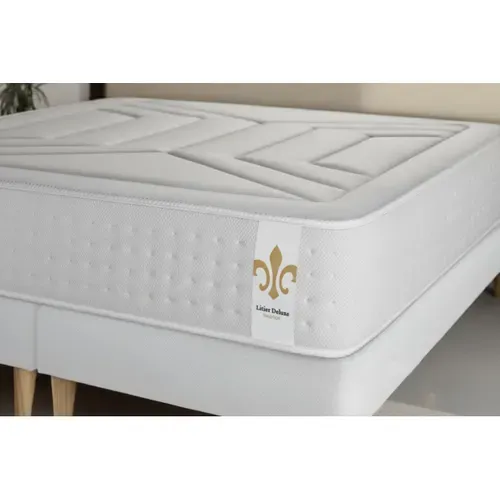 Ensemble Vingt-quatre 180 X 200 Cm Sommier Kit Blanc - Ressorts Ensachés Et Mémoire De Forme