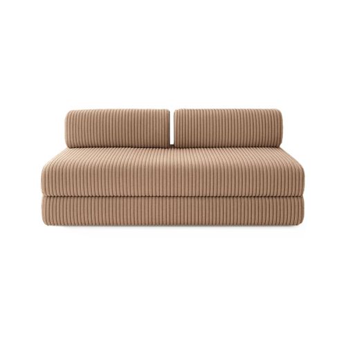 Canapé Droit Convertible 4 Places - Velours Côtelé XL - Marron