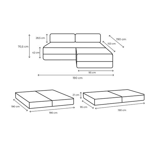 Canapé D'angle Convertible 4 Places - Velours Côtelé XL - Terracotta