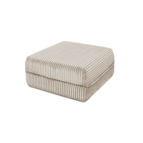Pouf Modulable Et Convertible - Velours Côtelé XL - Beige
