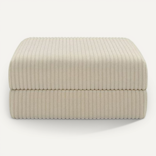 Pouf Modulable Et Convertible - Velours Côtelé XL - Beige