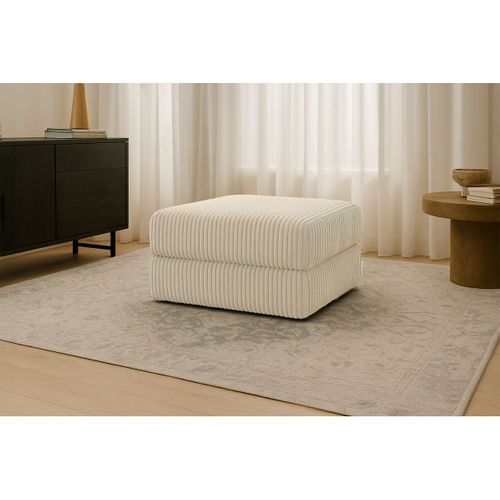 Pouf Modulable Et Convertible - Velours Côtelé XL - Beige