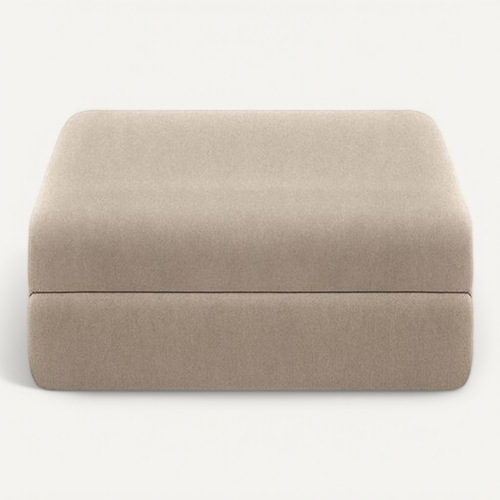 Pouf Modulable Et Convertible - Tissu Lisse - Taupe