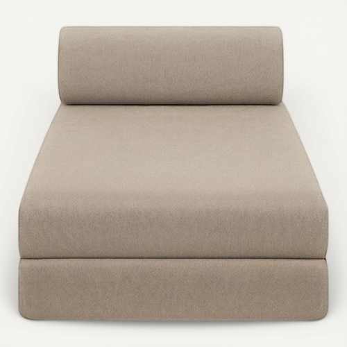 Méridienne Modulable Et Convertible - Tissu Lisse - Taupe