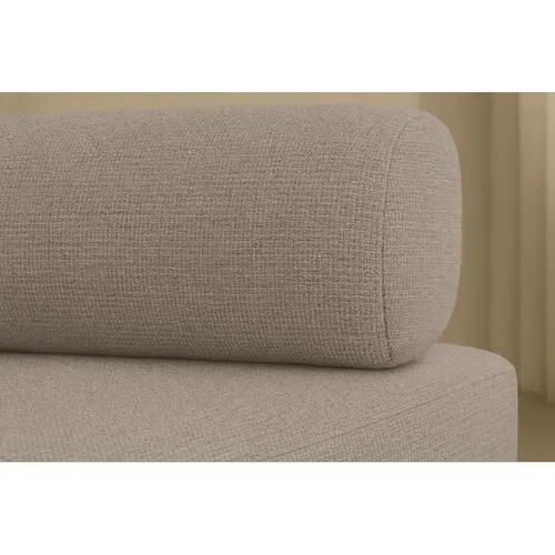 Canapé Droit Modulable Et Convertible 2 Places - Tissu Lisse - Taupe