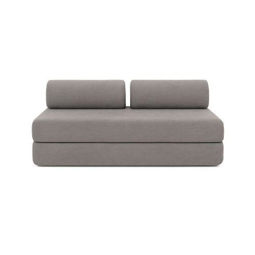 Canapé D'angle Convertible 4 Places - Tissu Lisse - Gris