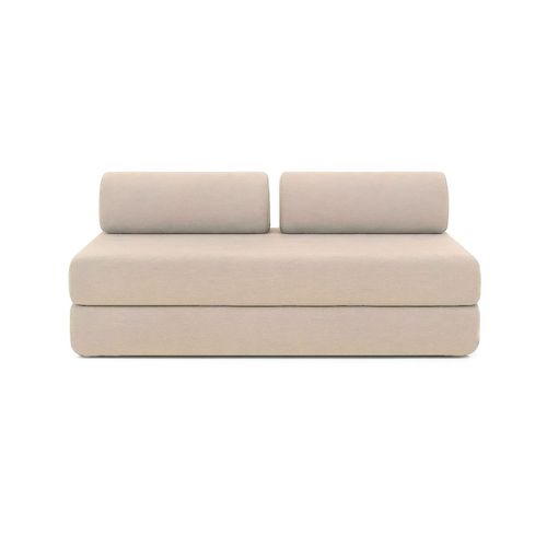 Canapé D'angle Convertible 4 Places - Tissu Lisse - Beige