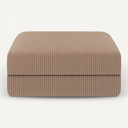 Pouf Modulable Et Convertible - Velours Côtelé - Taupe
