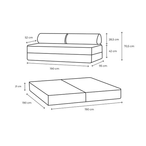 Canapé Droit Convertible 3,5 Places - Velours Côtelé - Rose