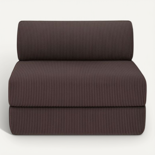 Fauteuil Modulable Et Convertible - Velours Côtelé - Marron