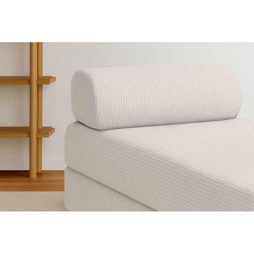 Méridienne Modulable Et Convertible - Velours Côtelé - Blanc