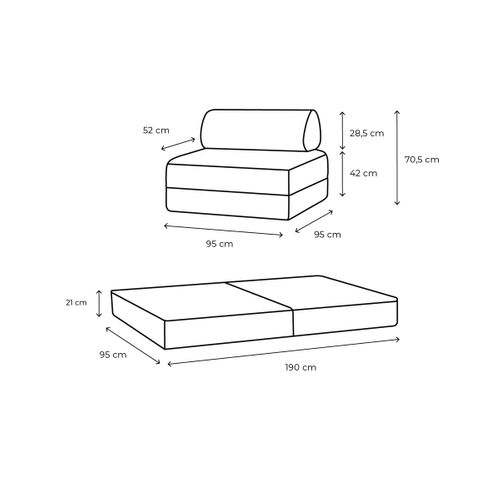 Fauteuil Modulable Et Convertible - Velours Côtelé - Blanc