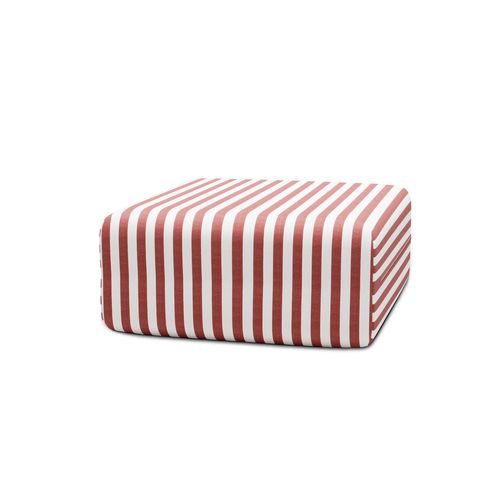 Pouf Modulable - Tissu Extérieur à Rayures, Blanc Et Rouge