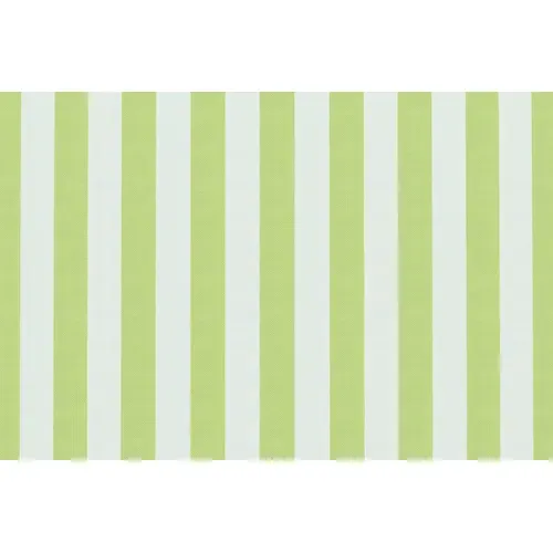 Canapé 2 Places Modulable - Tissu Extérieur À Rayures, Blanc Et Vert Anis