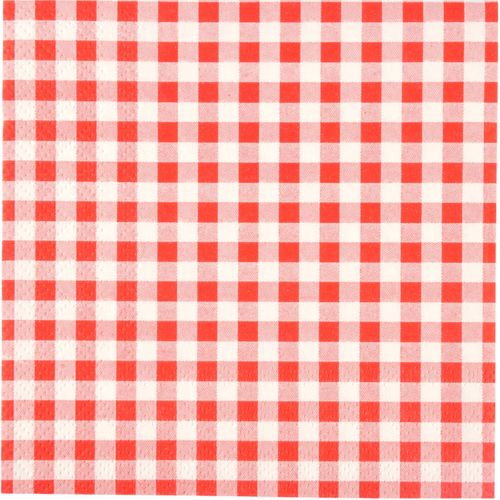Lot De 20 Serviettes En Papier Carreaux Rouge 33 Cm